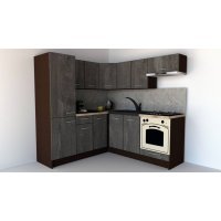 Bucatarie de Colt GENA NEW 9 ST. 190-200, Cu Corp de Cuptor, Wenge / Decor K352